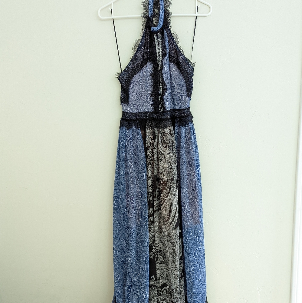 Zara Blue and Black Backless Dress - Picture 9 of 15
